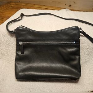 margot Black Leather Crossbody Bag with Silver Hardware